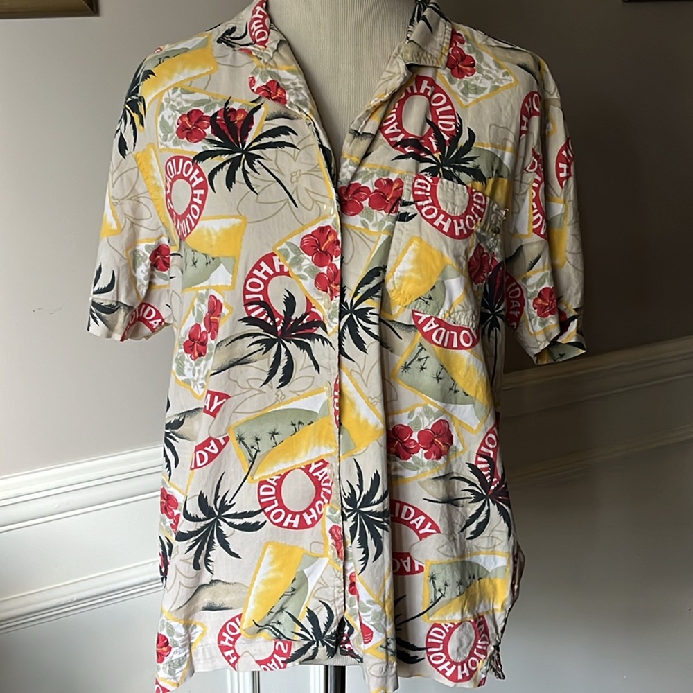 EUC Vintage Erika Collared Button Down Hawaiian Shirt